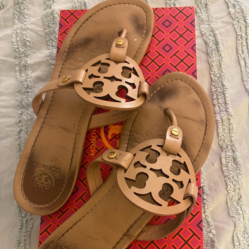 Tory Burch Miller sandals in Camel color